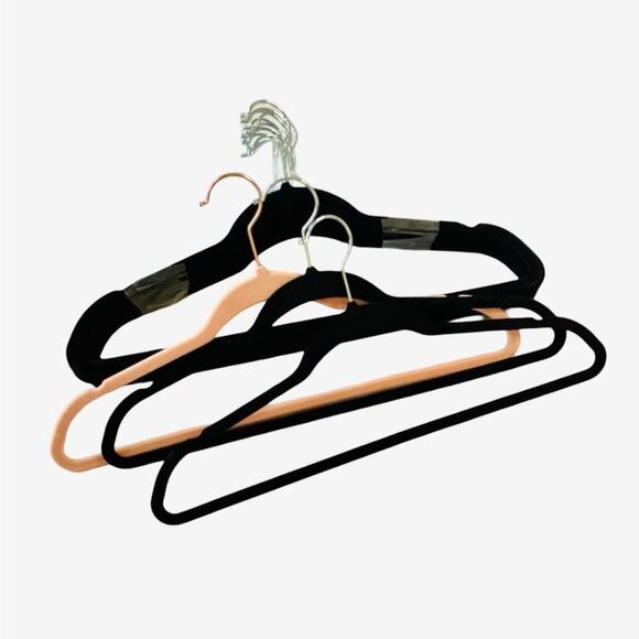 Basics Slim, Velvet, Non-Slip Suit Clothes Hangers, Black/Silver - Pack … - Picture 5 of 6